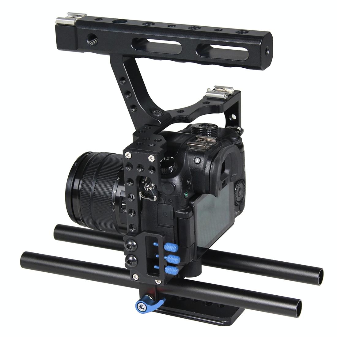 NNEIDS Sony A7 / A7S / A7R Camera Cage Stabilizer With Handle - Blue-3