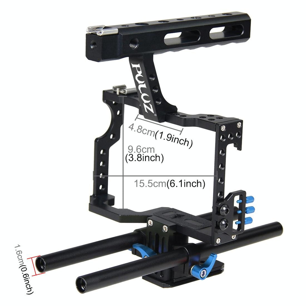 NNEIDS Sony A7 / A7S / A7R Camera Cage Stabilizer With Handle - Blue-4