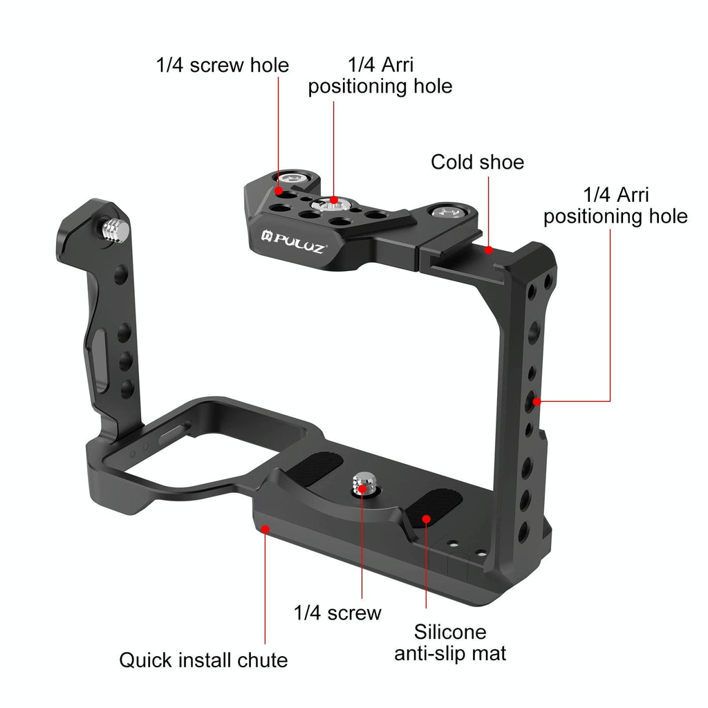 NNEIDS Sony Ilme-Fx30 / Fx3 Camera Cage With Nota Slider - Metal Stabilizer Rig Black-1