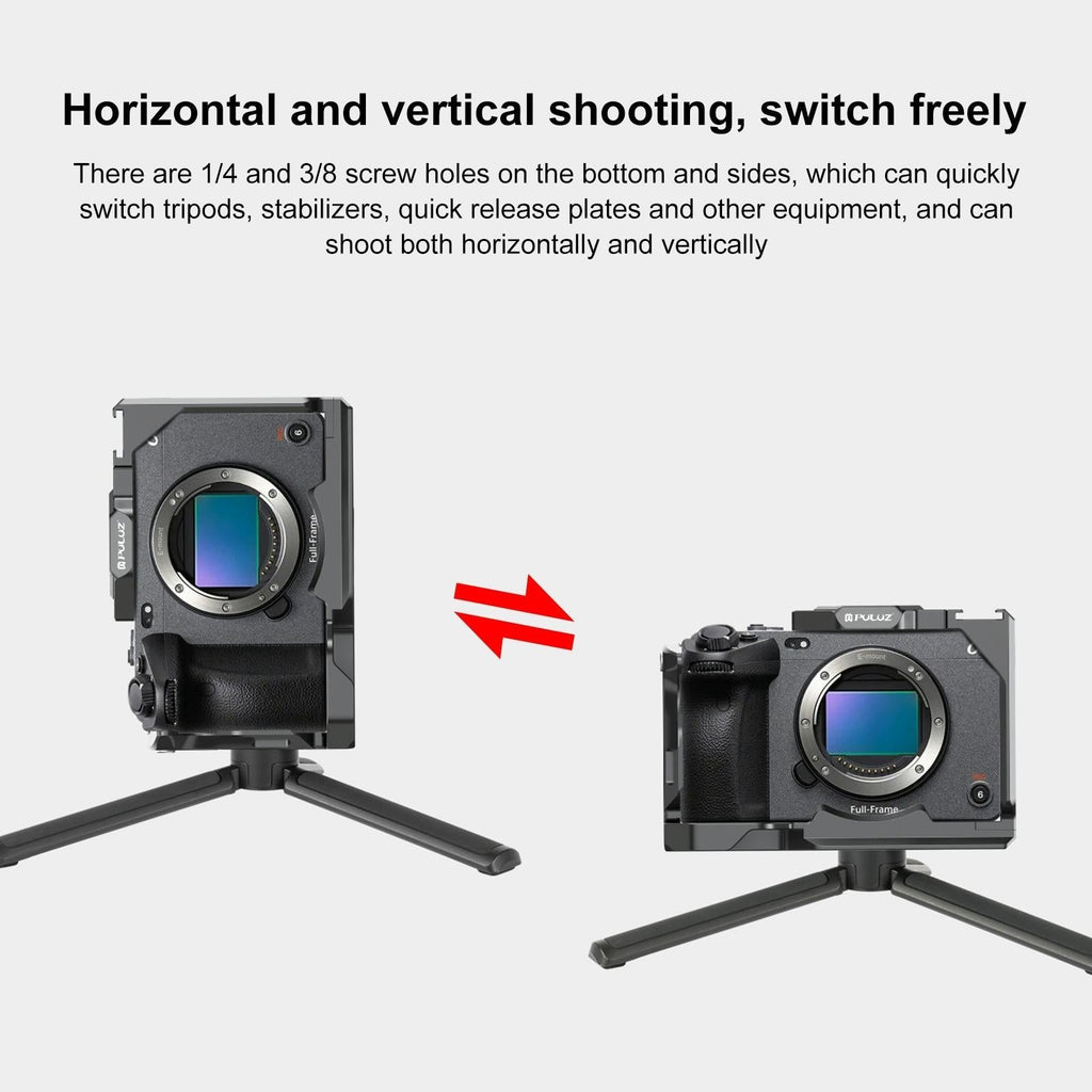 NNEIDS Sony Ilme-Fx30 / Fx3 Camera Cage With Nota Slider - Metal Stabilizer Rig Black-3