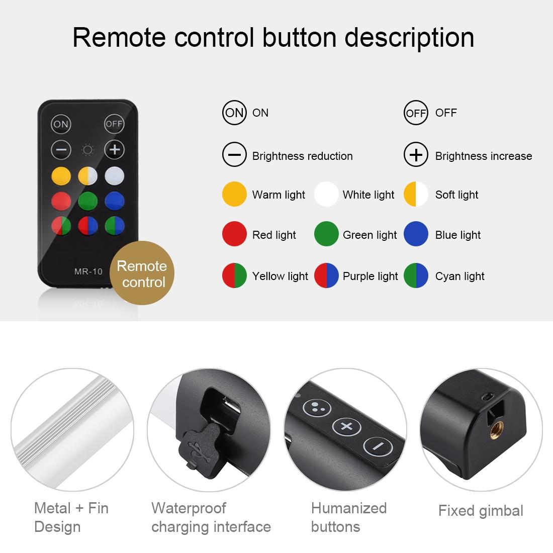 NNEIDS Adjustable Led Fill Light With Remote - Rgb Colour Handheld-2
