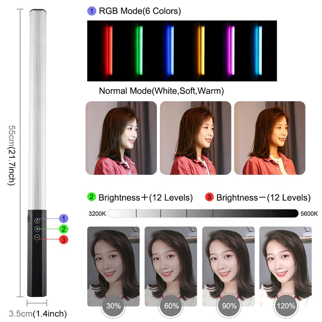 NNEIDS Adjustable Led Fill Light With Remote - Rgb Colour Handheld-3