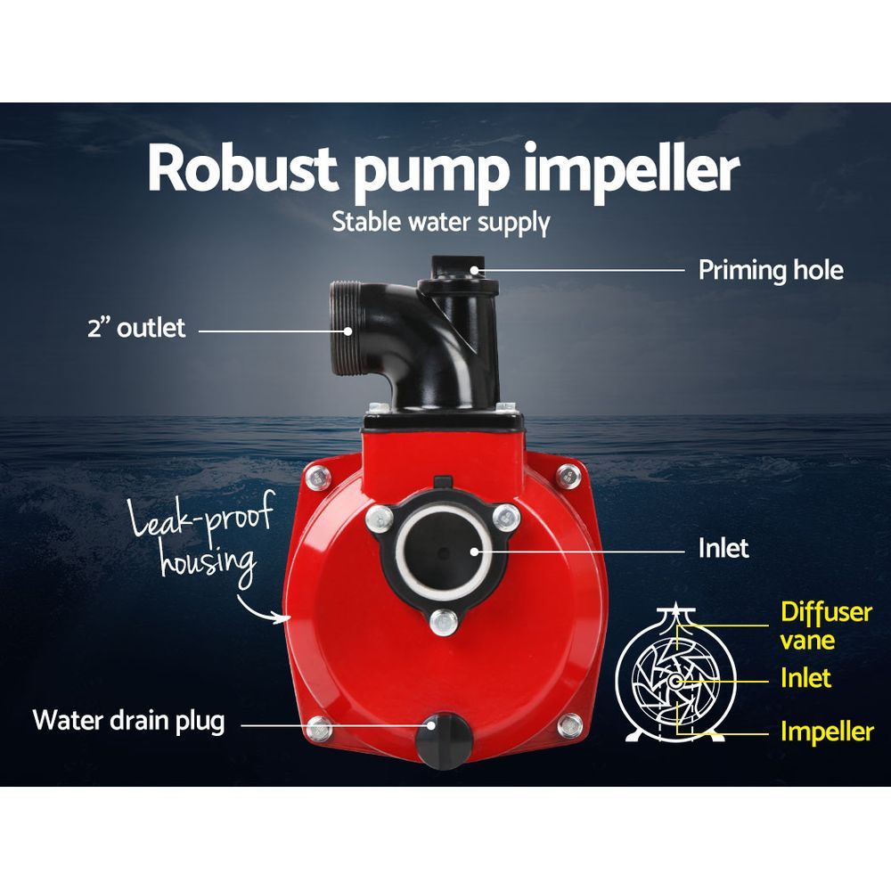 NNEDSZ 2inch High Flow Water Pump - Black & Red-3