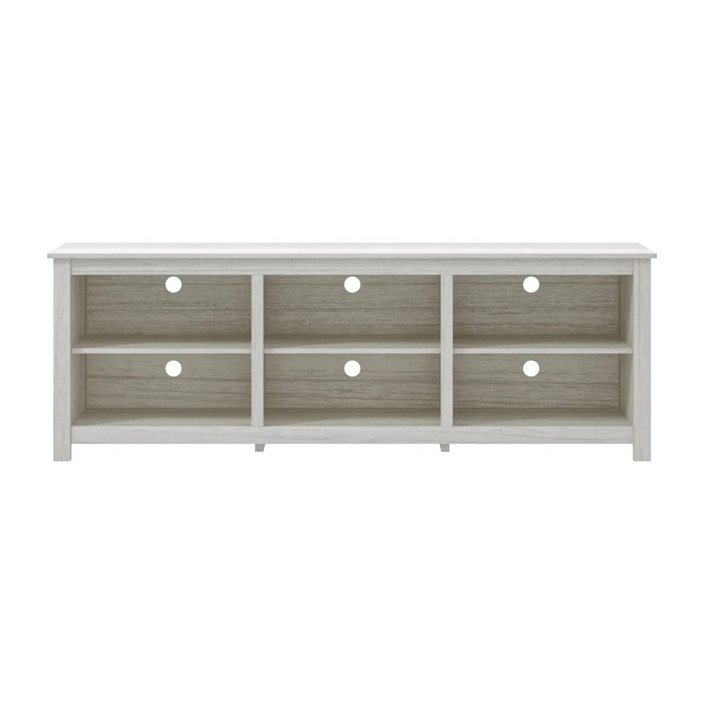 Farmhouse TV Stand in White Wood Grain Finish - for TVs up to 70-inch-2