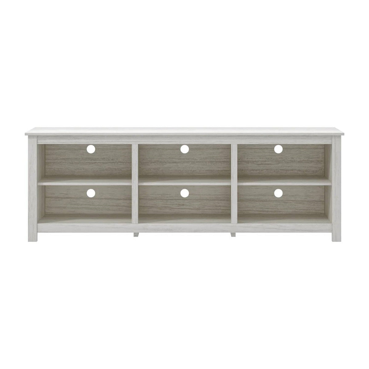 Farmhouse TV Stand in White Wood Grain Finish - for TVs up to 70-inch-2