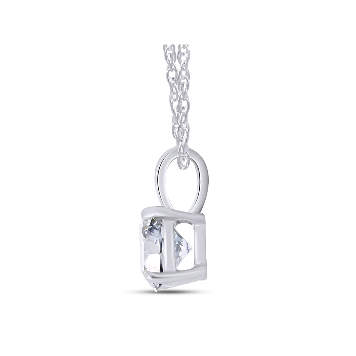 1.00 CTW Lab-Grown Round Diamond Solitaire Pendant in Solid 14K Gold – F Color, VS Clarity, AGI Certified-2