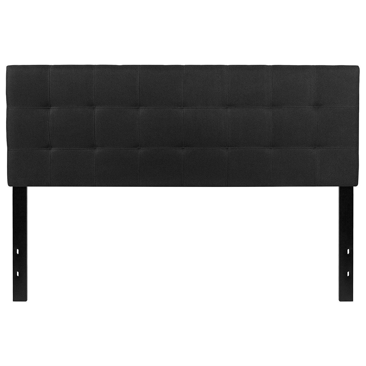 Queen size Modern Black Fabric Upholstered Panel Headboard-0