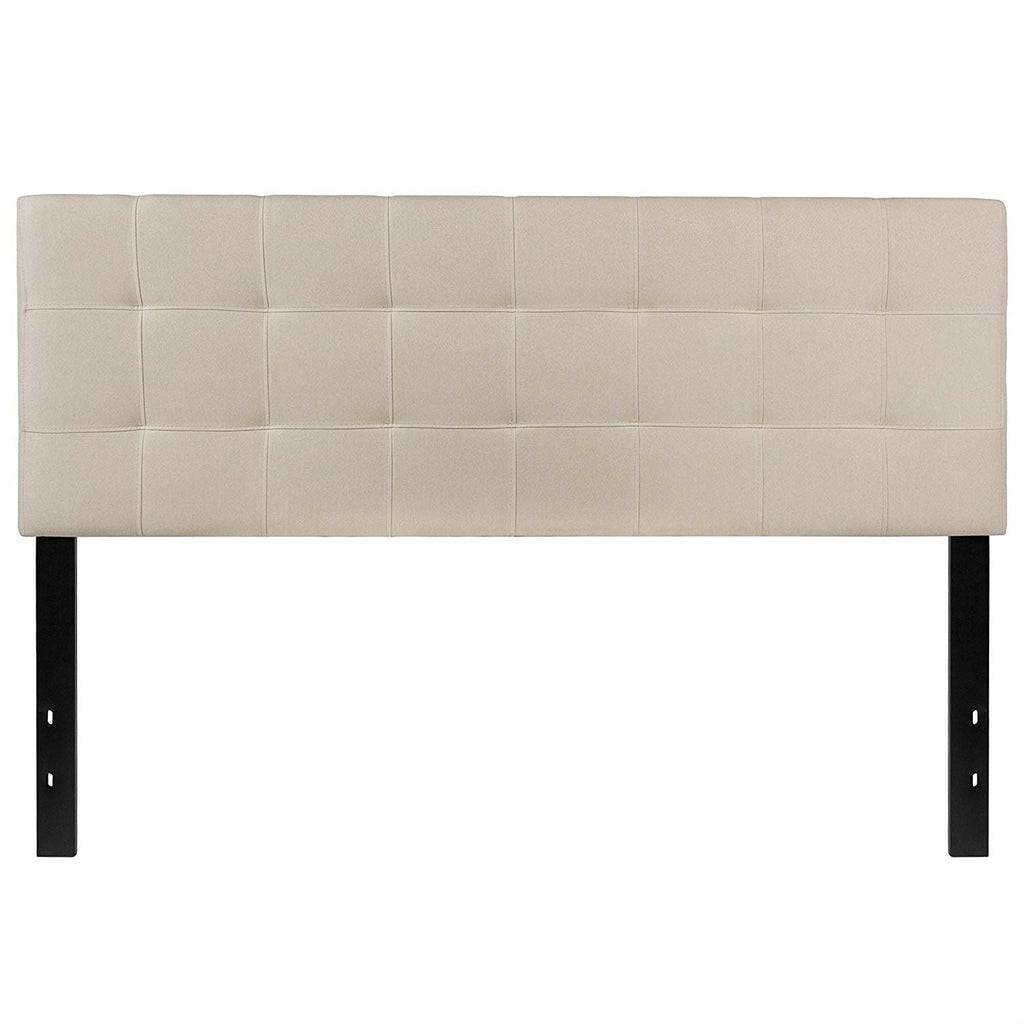 Queen size Beige Taupe Fabric Upholstered Panel Headboard-0