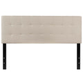 Queen size Beige Taupe Fabric Upholstered Panel Headboard-0