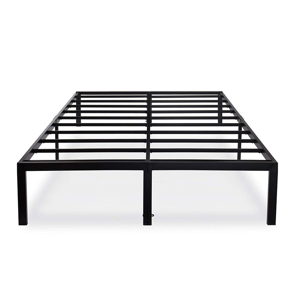 Queen size Modern Heavy Duty Black Metal Platform Bed Frame-0