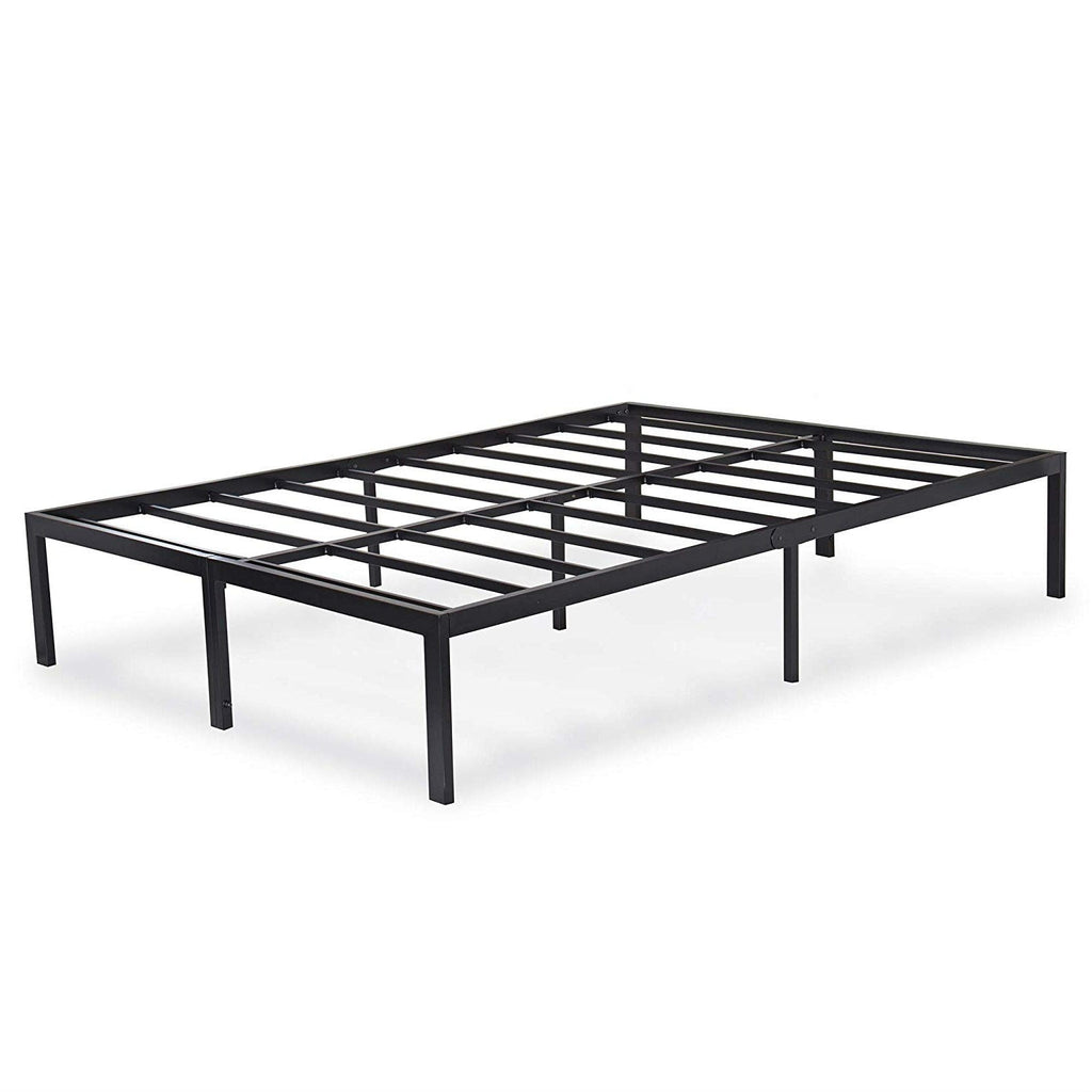 Queen size Modern Heavy Duty Black Metal Platform Bed Frame-2