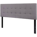Queen size Modern Light Grey Fabric Upholstered Panel Headboard-0