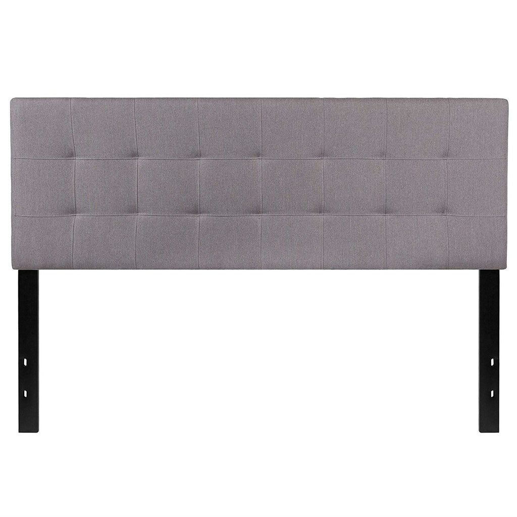 Queen size Modern Light Grey Fabric Upholstered Panel Headboard-1