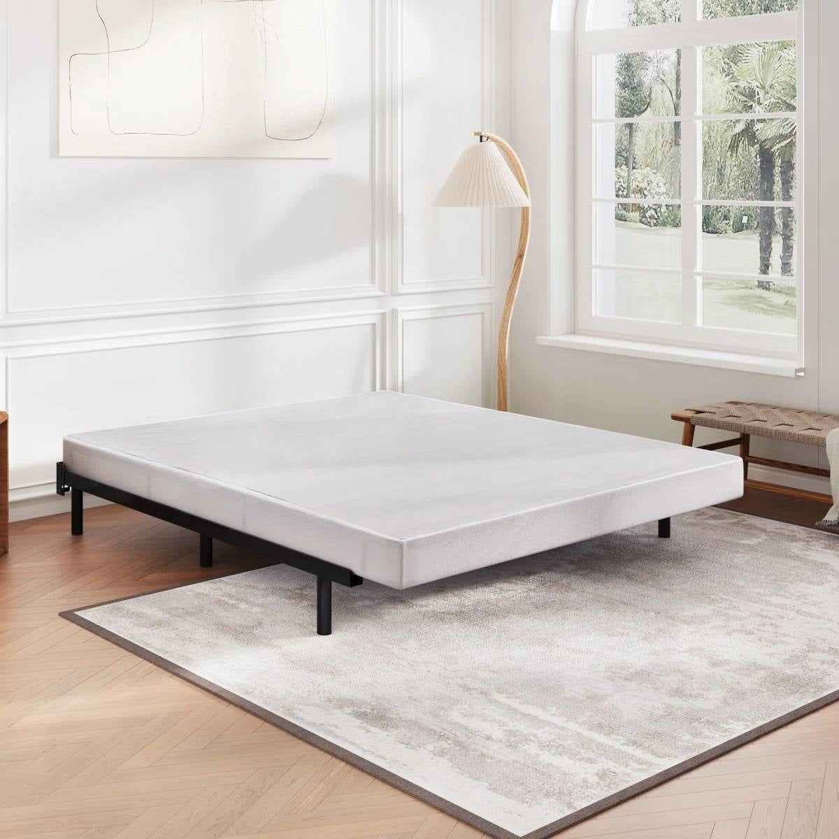 Queen size 5-inch Low Profile Metal Box Spring Mattress Foundation with Cover-0