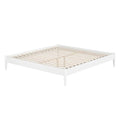 Queen Size Solid Hardwood Victorian Style White Platform Bed-0