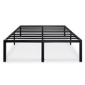 Queen 18-inch High Rise Heavy Duty Black Metal Platform Bed Frame-0
