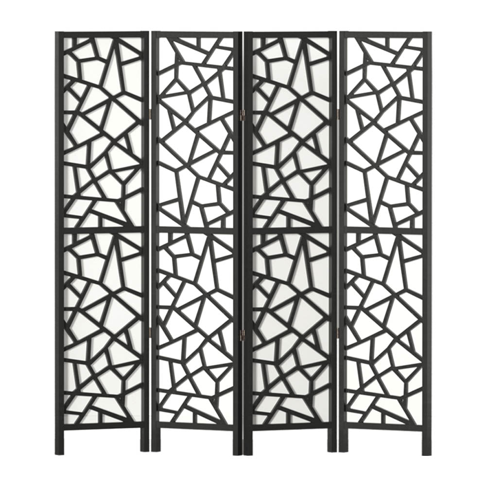 NNEDSZ Artiss 4 Panel Room Divider Screen 162x170cm Clover Black-2