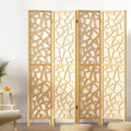 NNEDSZ Artiss 4 Panel Room Divider Screen 162x170cm Clover Natural-0