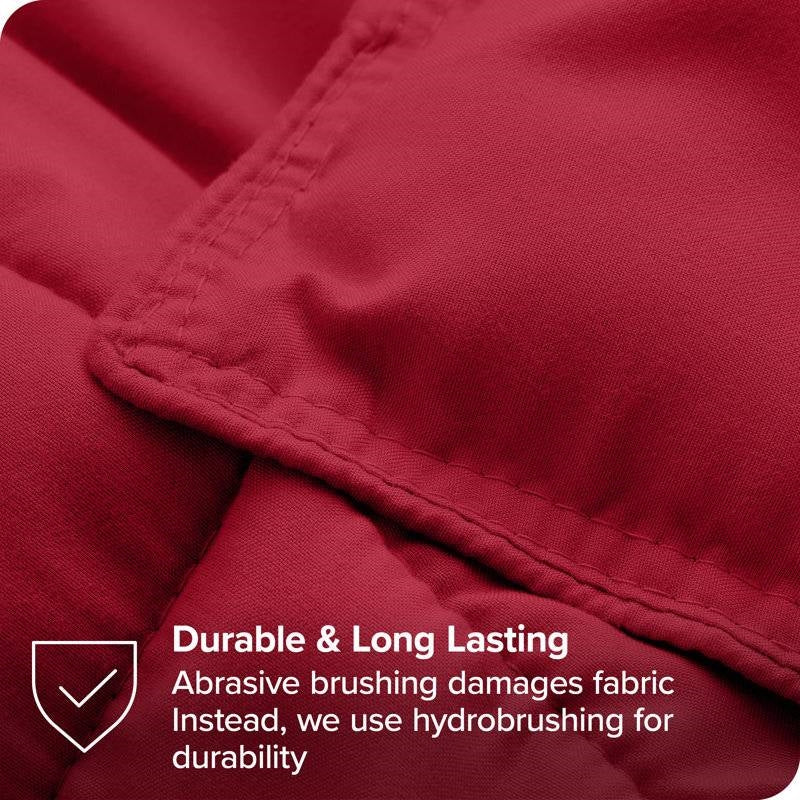 King/Cal King Size All Season Super Soft Down Alternative Comforter Set Red-4