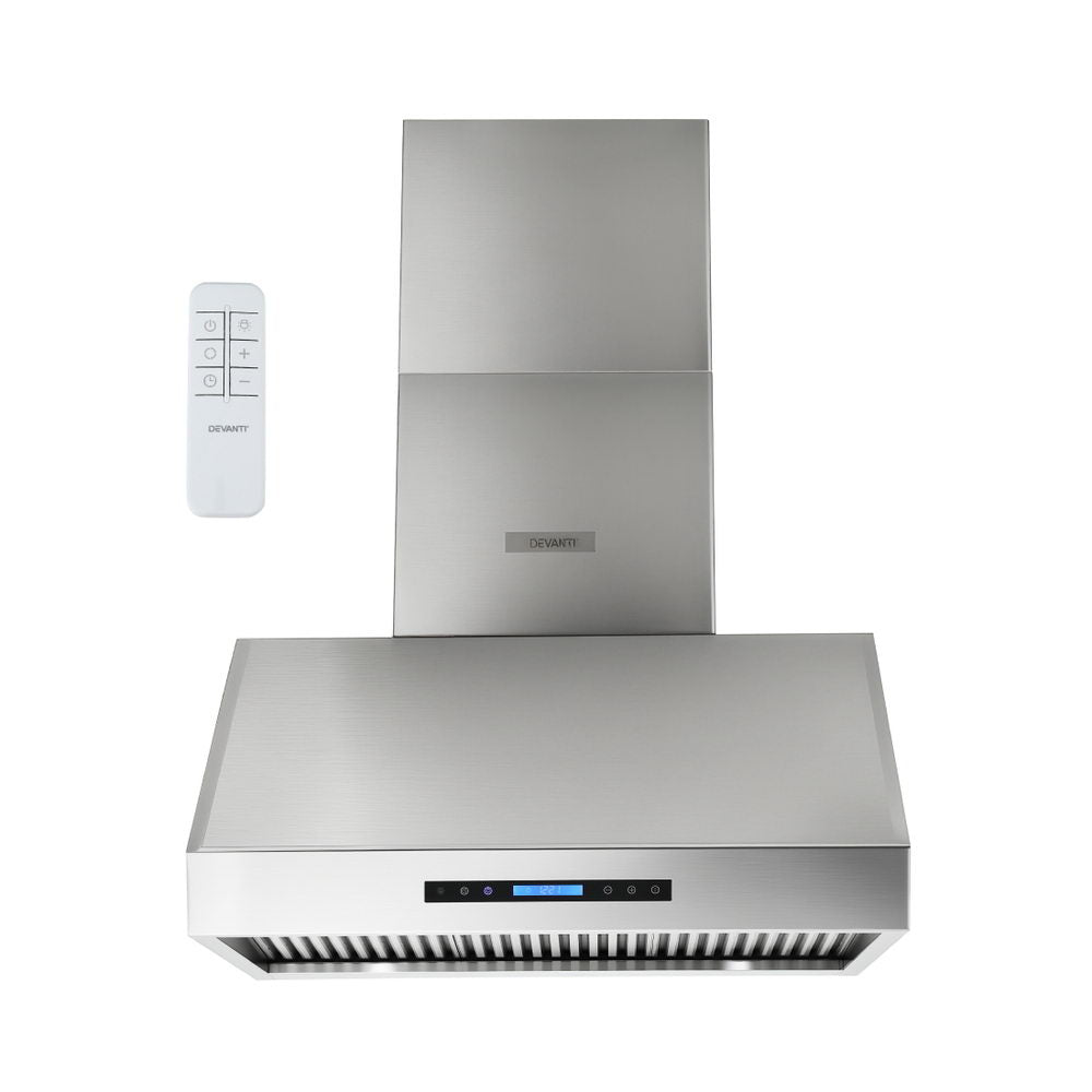 Devanti 900mm Range Hood 3-Speed Fan LED Display Remote Control-1