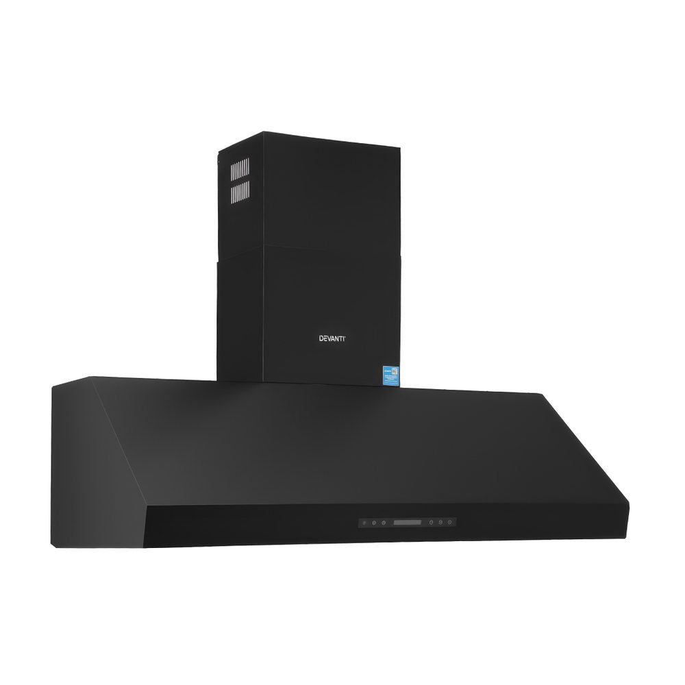 Devanti 1500mm Commercial BBQ Range Hood Dual Motor W/ Remote Control Black-3