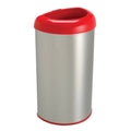 13-Gallon Stainless Steel Trash Can with Red Open Top-0