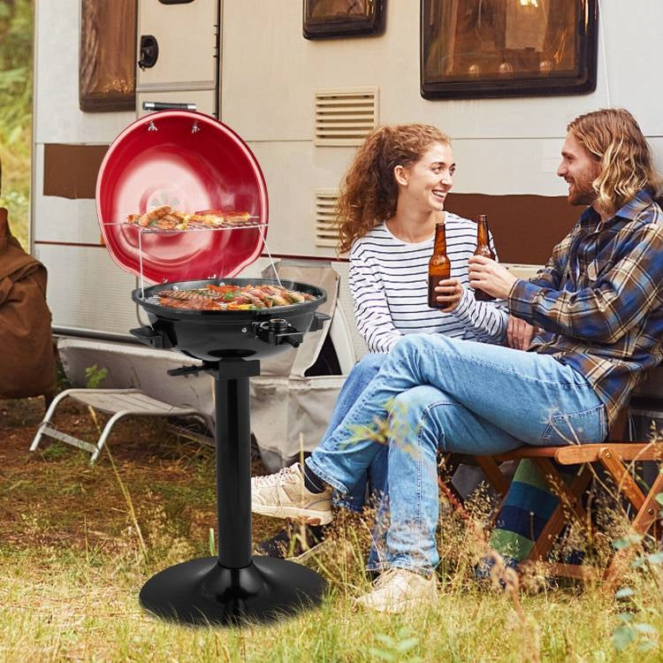 Red Double Layer Portable Electric 1600 Watt BBQ Grill-2