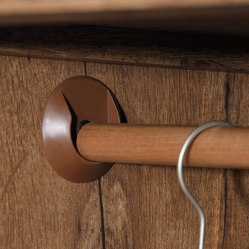 Rustic Oak Drawer and Garment Rod Wardrobe Armoire-3