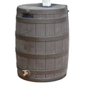 Brown Oak 50-Gallon Plastic Rain Barrel with Bottom Spigot-0