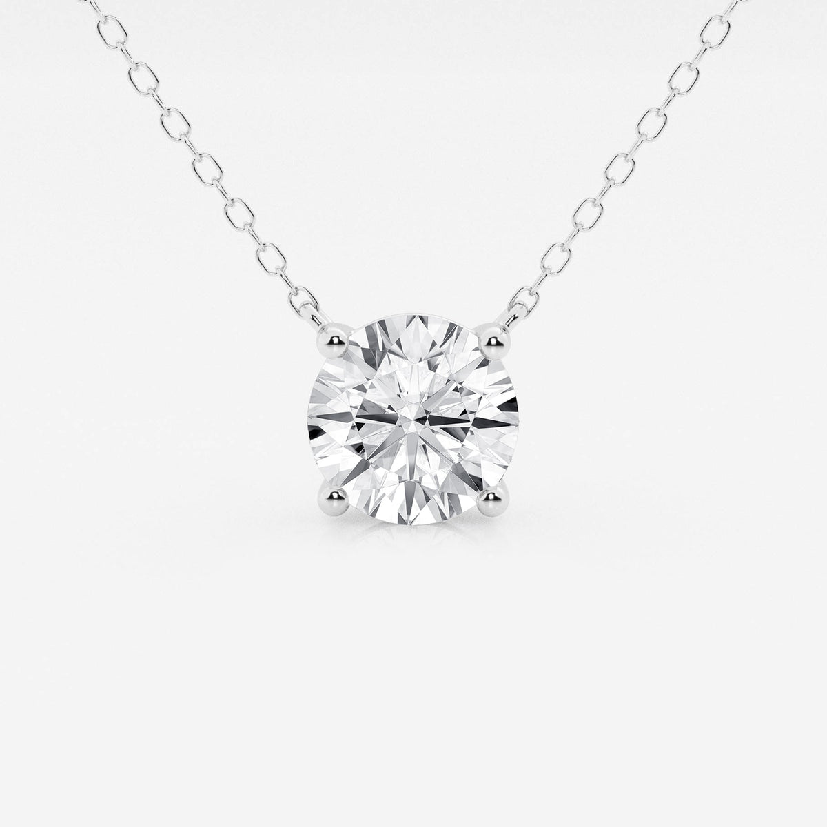 2.00 CTW Lab Grown Round F/G VS1 Diamond Floating Solitaire Pendant in 14K White or Yellow Gold – AGI Certified-0