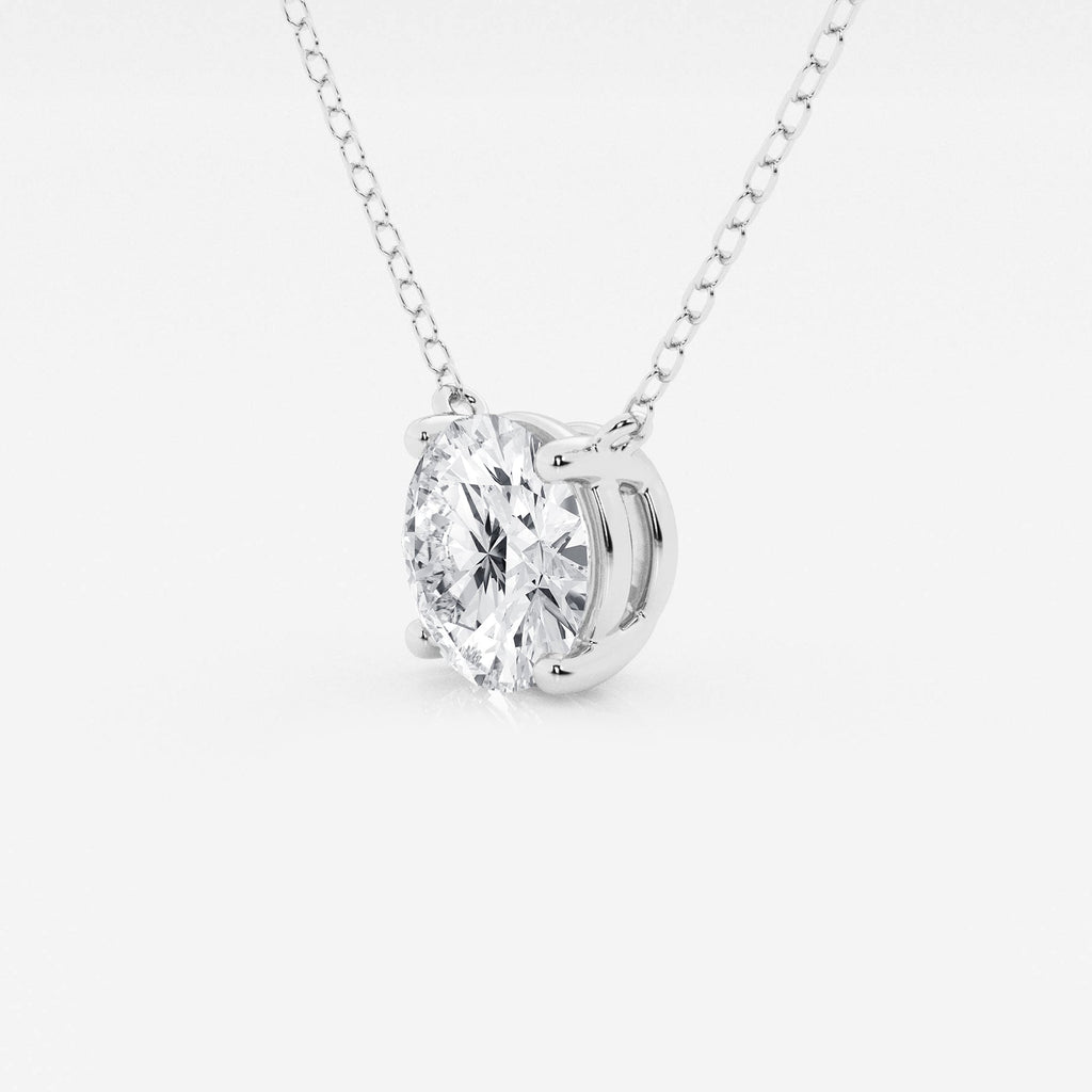 2.00 CTW Lab Grown Round F/G VS1 Diamond Floating Solitaire Pendant in 14K White or Yellow Gold – AGI Certified-3