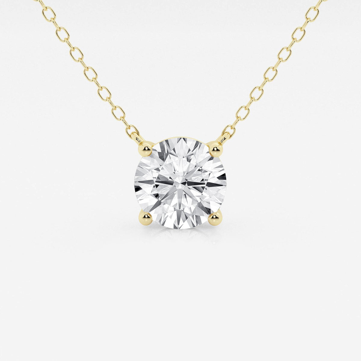3.00 ct Lab Grown Round Diamond Floating Solitaire Pendant in 14K White or Yellow Gold – AGI Certified-2