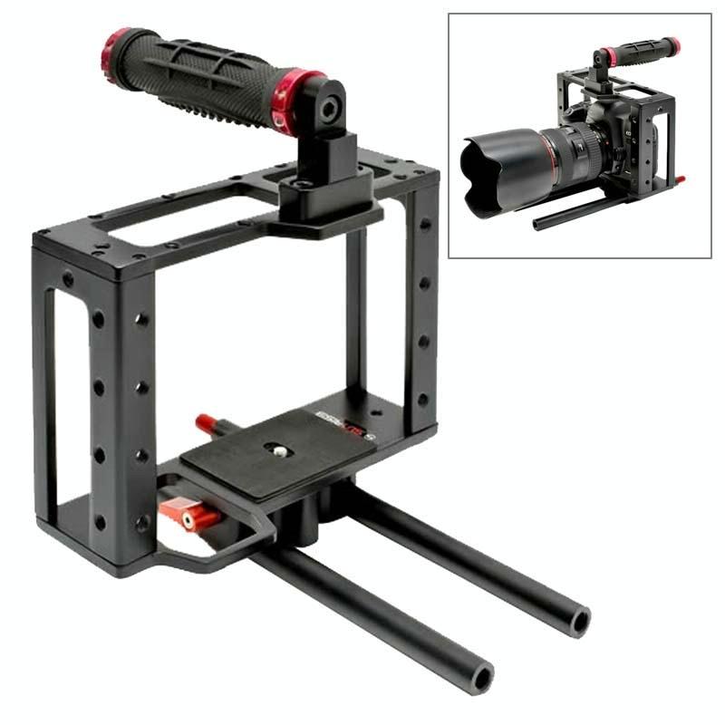 NNEIDS Camera Cage Handle Kit For Slr Camera - Black & Red-0