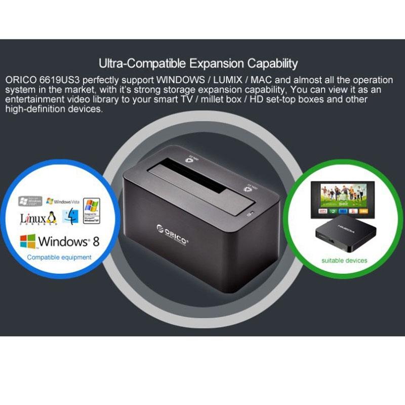 NNEIDS High-Speed Usb 3.0 To Sata Dock For 2.5 / 3.5 Hdd - Black-2