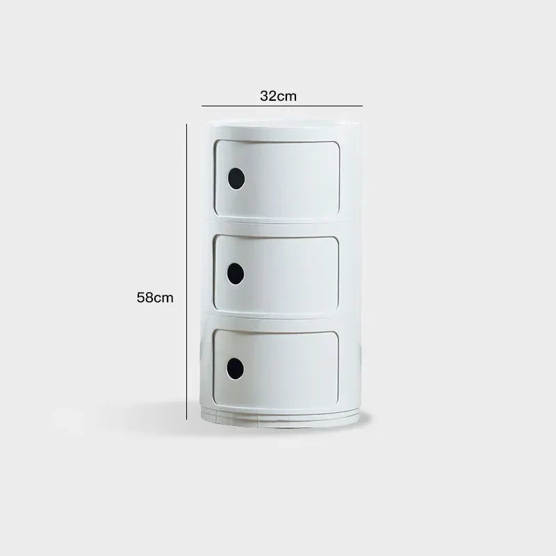 NNEOBA Round Bedside Table - Plastic Bedside-1