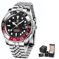 NNEOBA Men's Automatic Mechanical Sapphire Watch (Black Red)-0