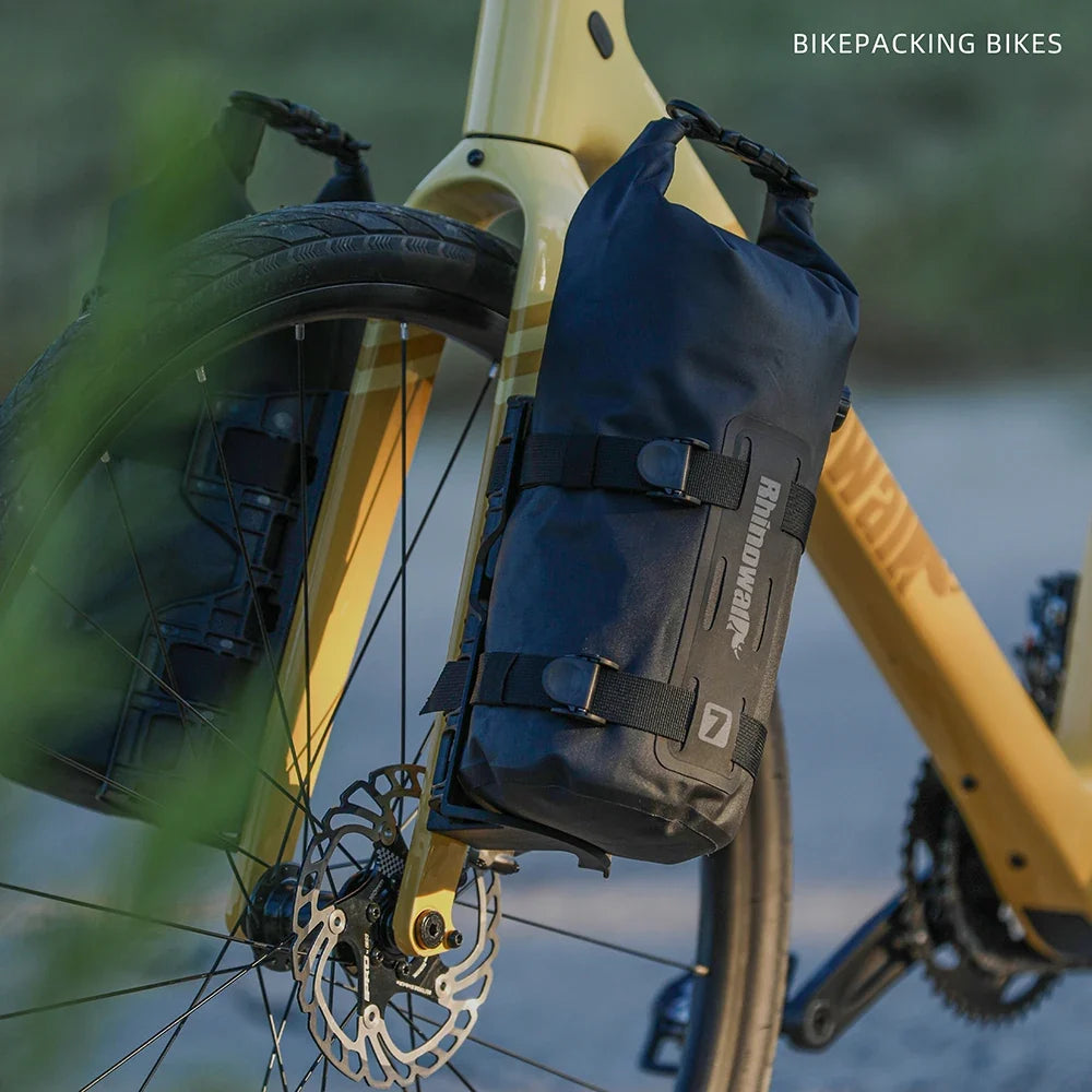 NNEOBA Waterproof 4L Bike Front Fork Bag PC Set with Mounting Base Black-2