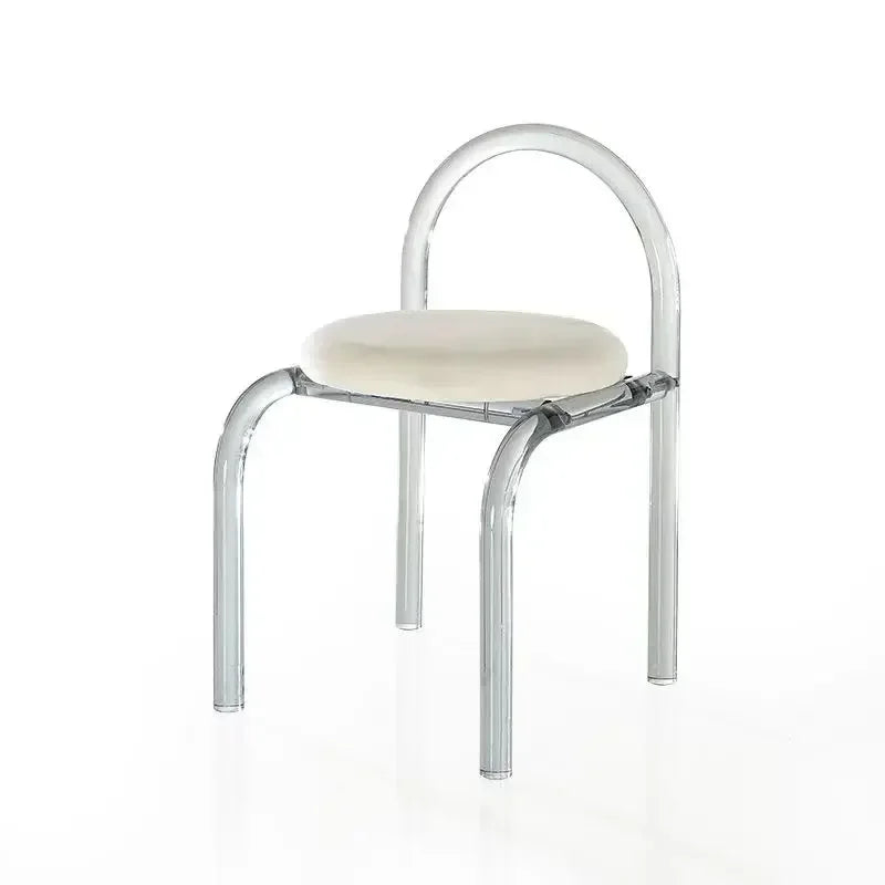 NNEOBA Six Colors Crystal Makeup Chair Modern Acrylic Furniture Unique Relax Lounge Dining Chair Clear Meubles De Salon Household Items-0