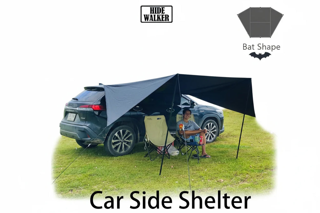 NNEOBA Car Side Awning 2×3M – Bat Shape Waterproof Camping Tarp Shelter-0