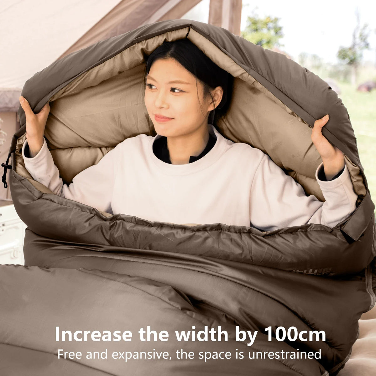 NNEOBA XL Winter Sleeping Bag Lightweight Wide Long Outdoor Camping-4