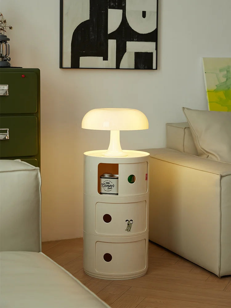 NNEOBA Round Bedside Table - Plastic Bedside-2