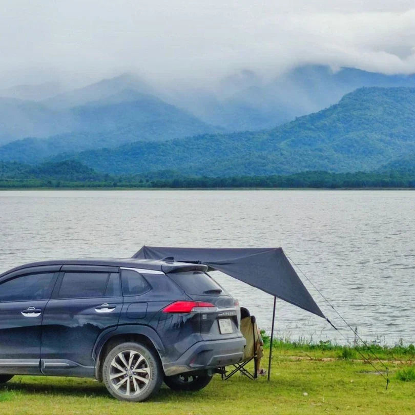 NNEOBA Car Side Awning 2×3M – Bat Shape Waterproof Camping Tarp Shelter-4