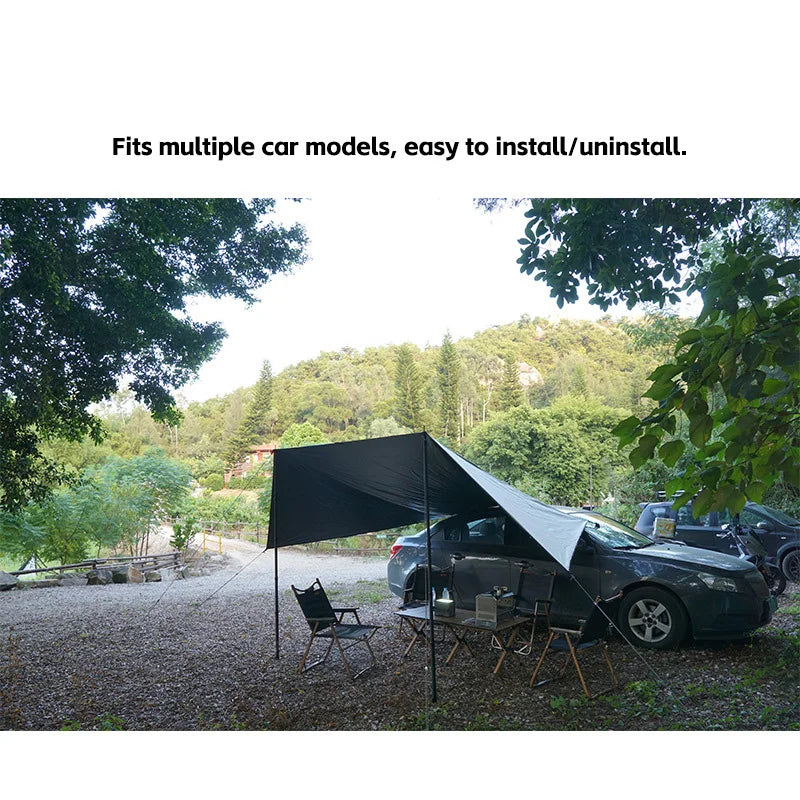 NNEOBA Car Side Awning 2×3M – Bat Shape Waterproof Camping Tarp Shelter-3