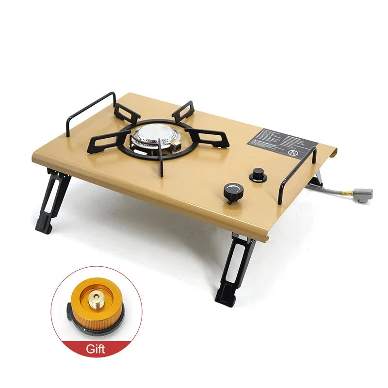 NNEOBA Camping Gas Stove Folding Burner with IGT Table Khaki-1
