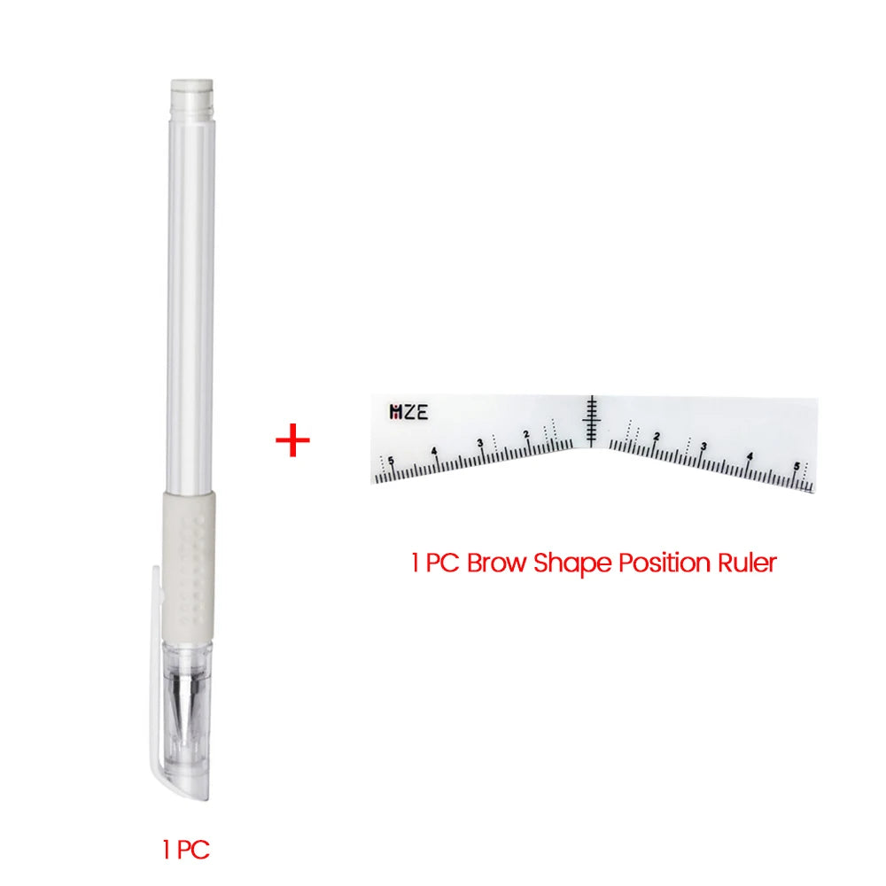 Eyebrow Position Mark Tools Microblading Brow Shape Mapping Kit with White Marker Pen and Brows Outline Design Ruler Makeup Kits