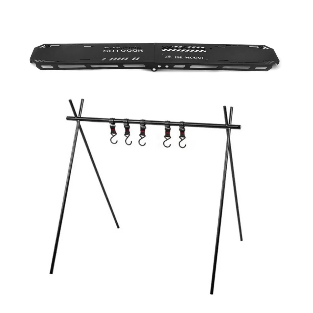 NNEOBA Foldable Camping Tripod Top Plate Rack Black-0