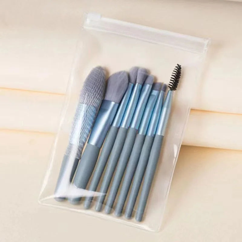 8Pcs Mini Macaron Soft Makeup Brushes Set, Portable Beginner Beauty Tools for Blush Eyeshadow, Complete Cosmetic Brush Kit