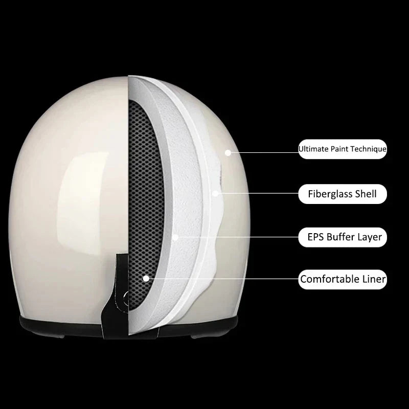 NNEOBA Motorcycle FBR Full Face Retro Helmet-2
