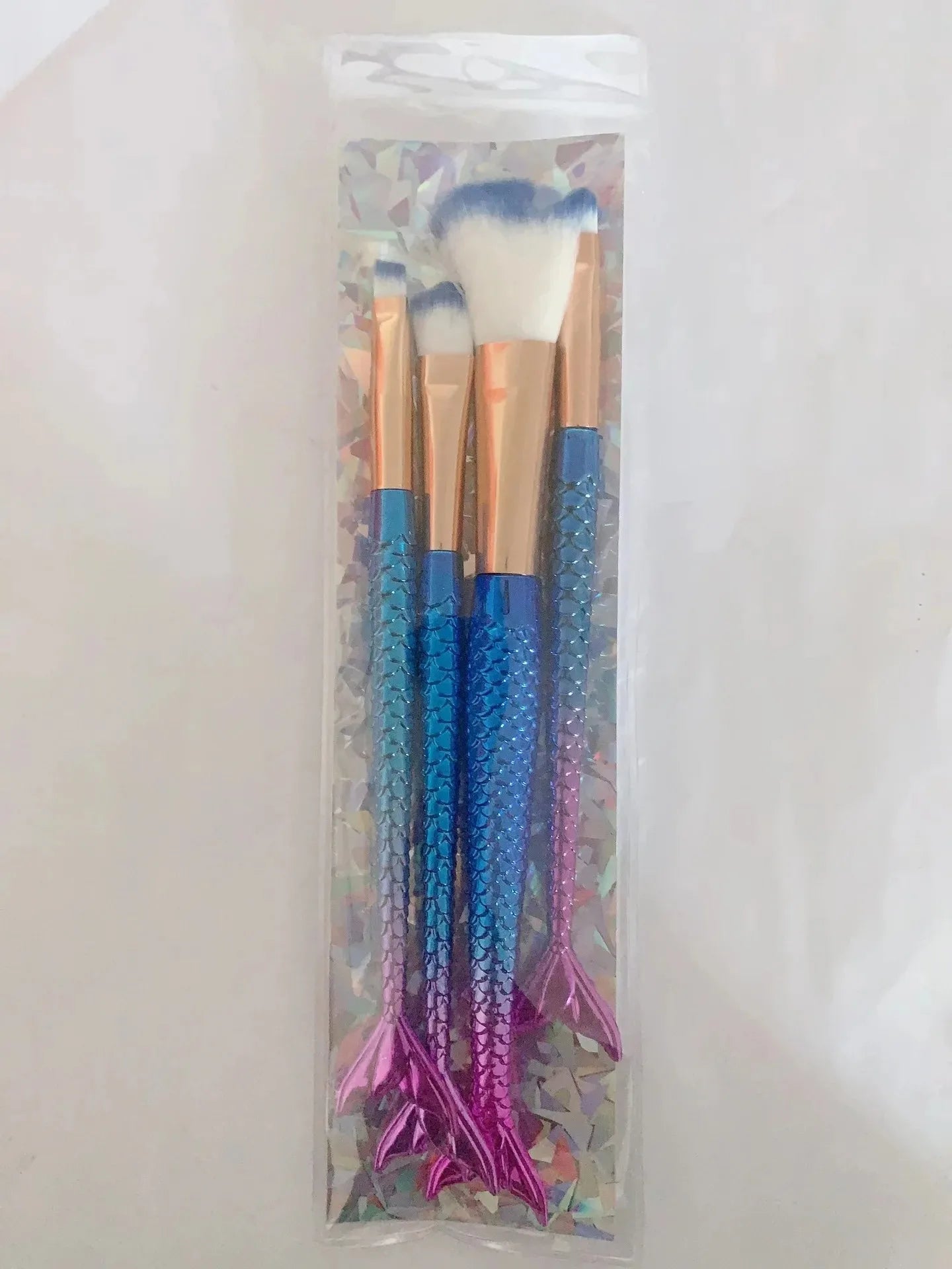 Four-piece Suit Mermaid Makeup Brush Fiber Colorful Soft Hair Loose Powder Brush Beauty Makeup Tools