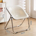NNEOBA Modern Foldable Acrylic Leisure Chair - White-4